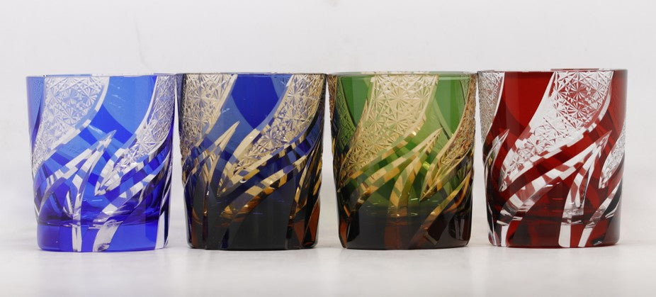"江戸切子” Edokiriko Gorgeous Brilliance Rock Glass JP-002