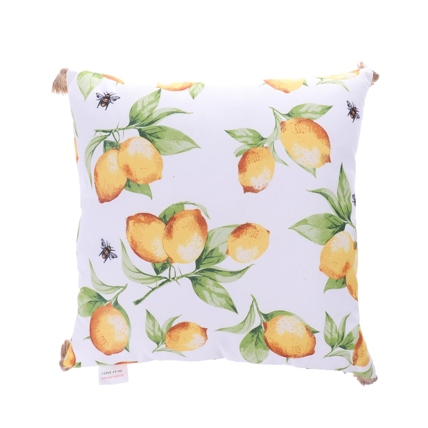 ZOEO Lemon Cushion Cover Yellow Lime Square Decorative Pillowcase Throw Pillow Case Double Sided Valentine's Day Home Cushion