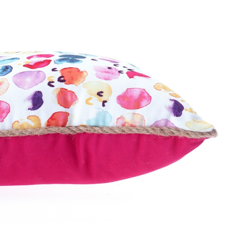 Colorful Blots Pattern Throw Pillow Cover Rainbow Ink Drops Dots Dirty Paint Durable Cushion Case Office