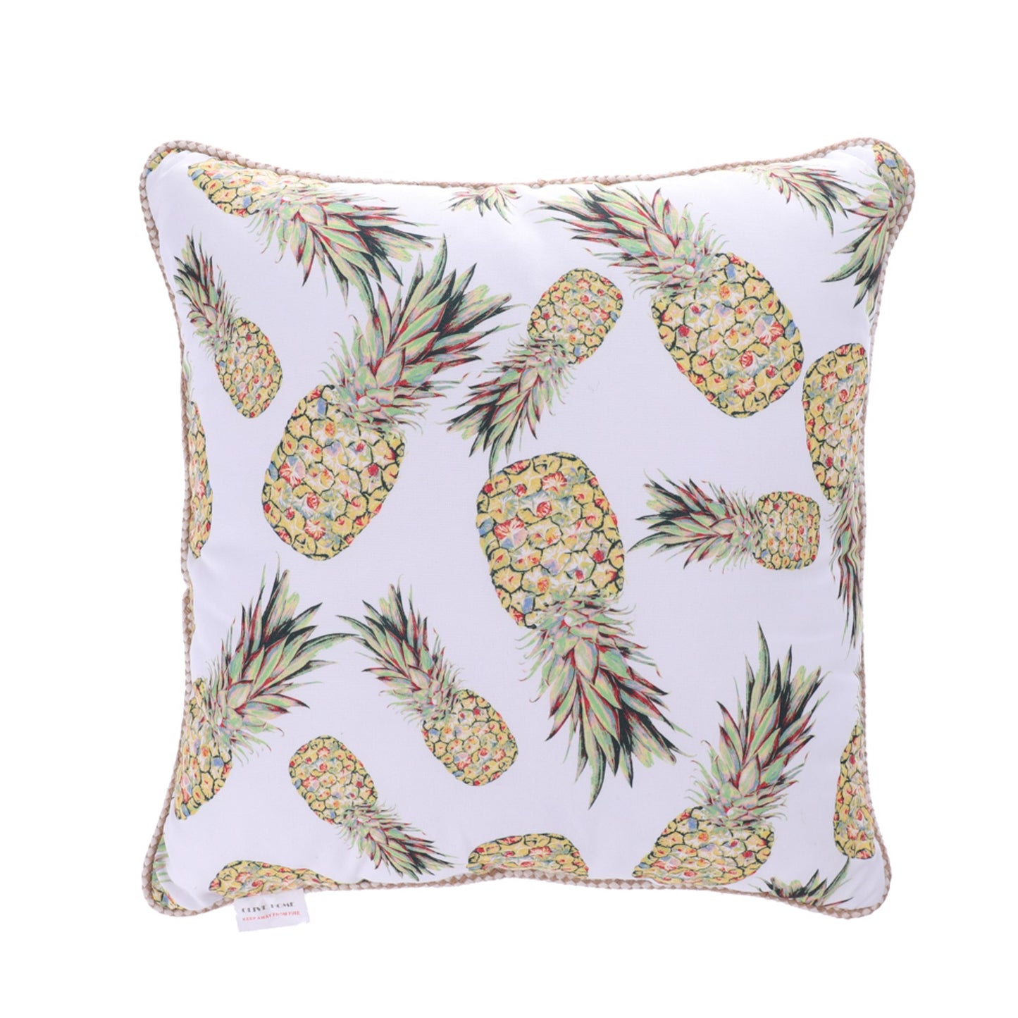 Pineapples Decorative Hawaii Summer Tropical Palm Leaves Waist Rectangle Throw Pillow Case Cotton Linen Sofa Cushion