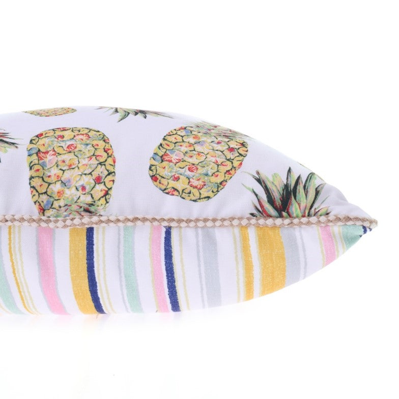 Pineapples Decorative Hawaii Summer Tropical Palm Leaves Waist Rectangle Throw Pillow Case Cotton Linen Sofa Cushion