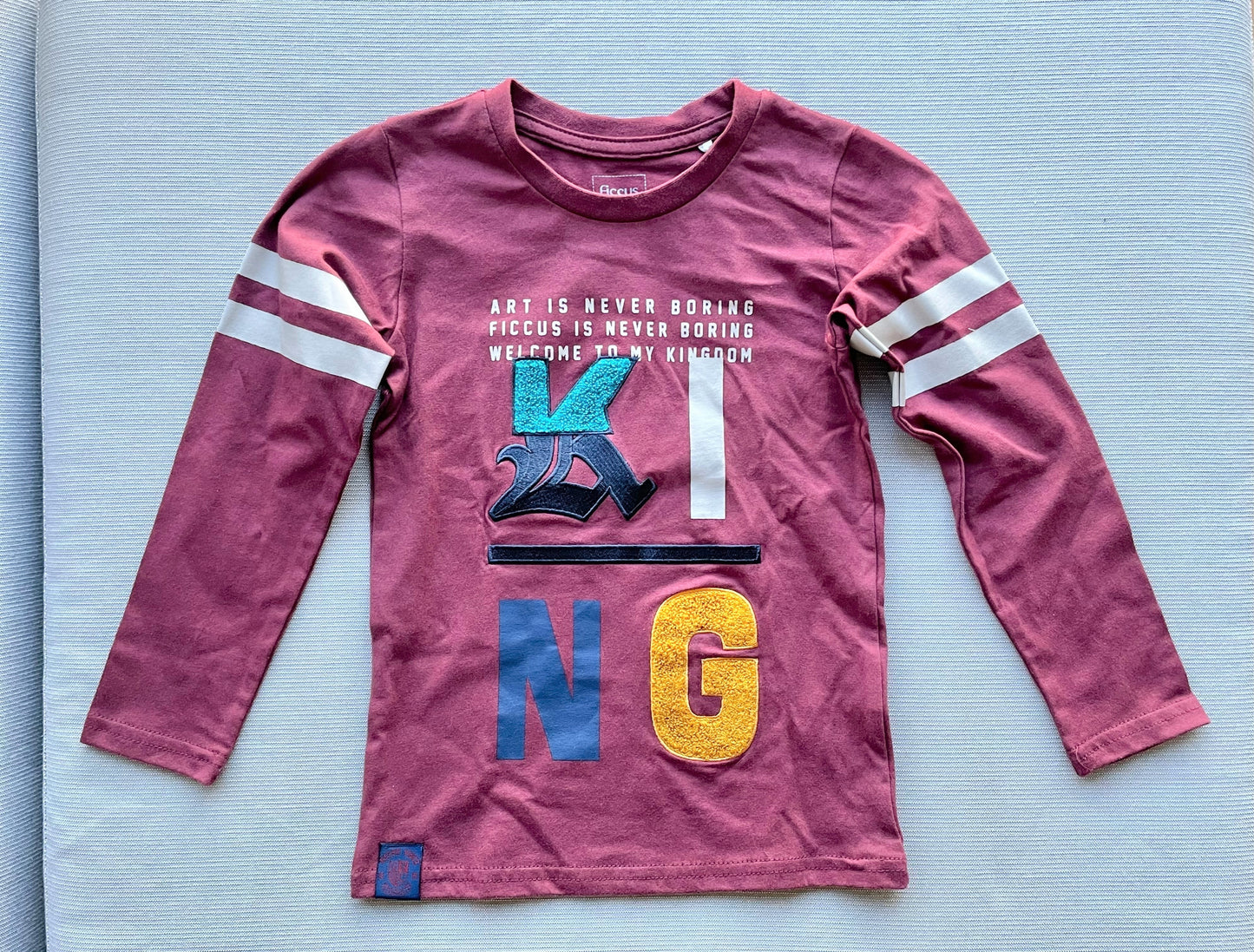 Buy 1 Get 1 ! KING Of Boy And Girl Kids Super Soft Ready To Wear Grey/Burgundy