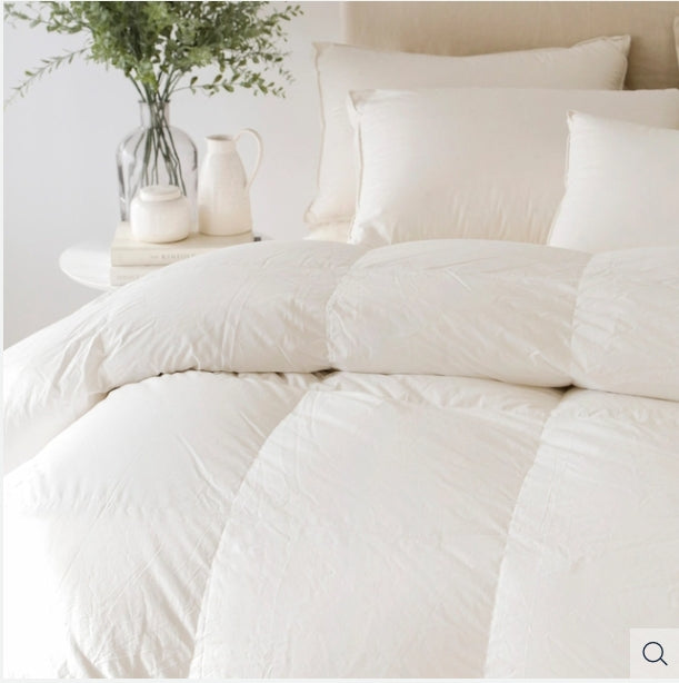 Three Lifetimes Bedding Duck Down Quilt Cotton Cover Double-Stitched Soft Breathable Duck Down Duvet Blanket for Winter - Queen/King White