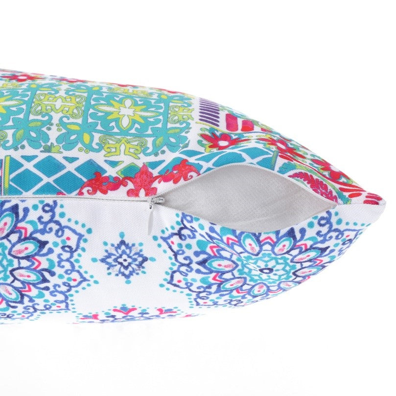 Mexican Tiles Pillow Case Cover Shams Linen Home Decor Invisible Zipper Throw Cushion Case for Couch Sofa and Bed