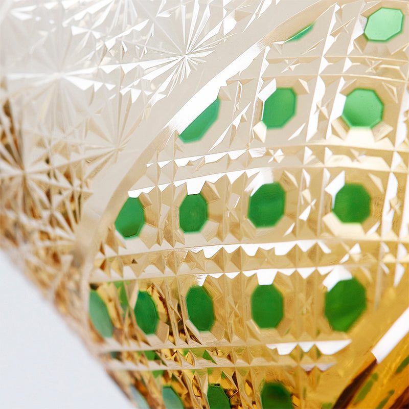 "江戸切子” Edokiriko Gorgeous Brilliance Rock Glass JP-036