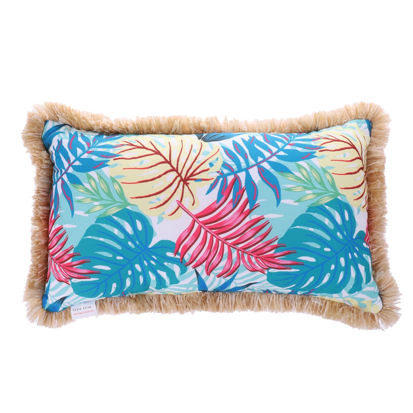 Doitely Tropical Leaves Pillow Covers Cotton Linen Decorative Summer Palm Leaves Throw Cushion Cover for Sofa Bed Car Couch,