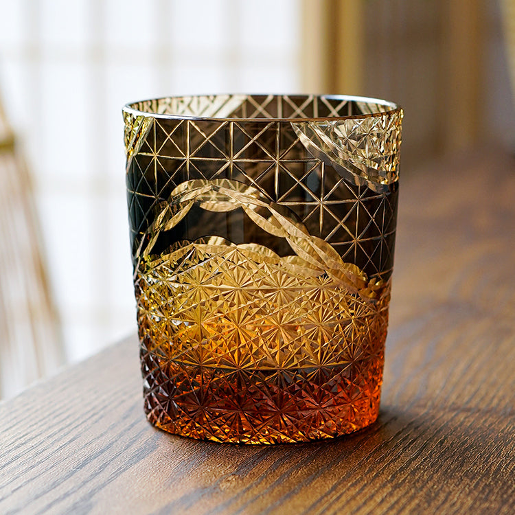 "江戸切子” Edokiriko Gorgeous Brilliance Rock Glass JP-017