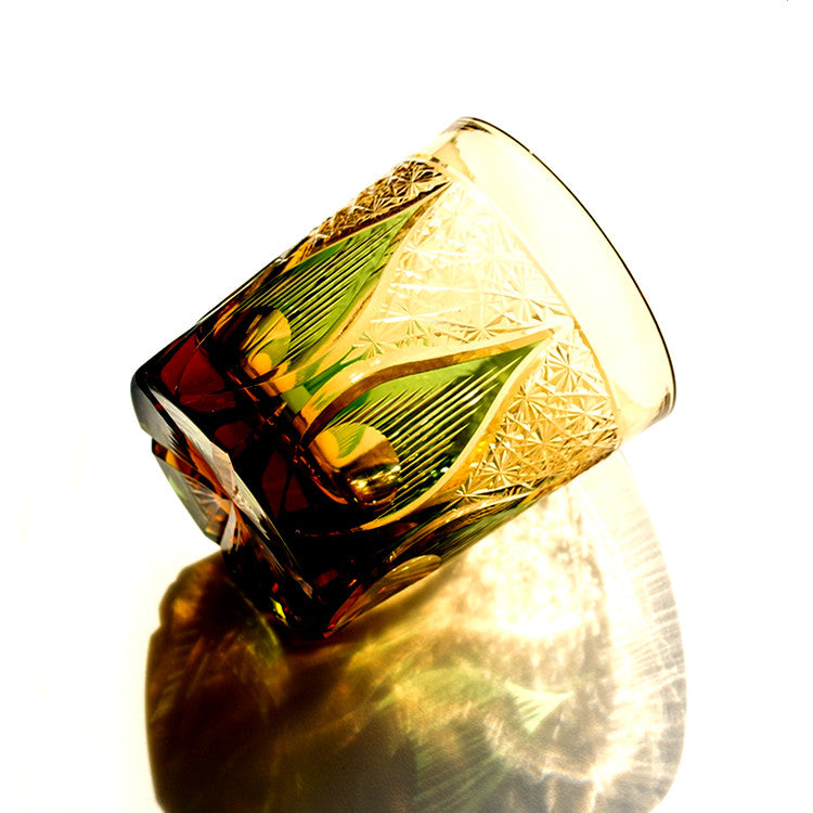 "江戸切子” Edokiriko Gorgeous Brilliance Rock Glass JP-010
