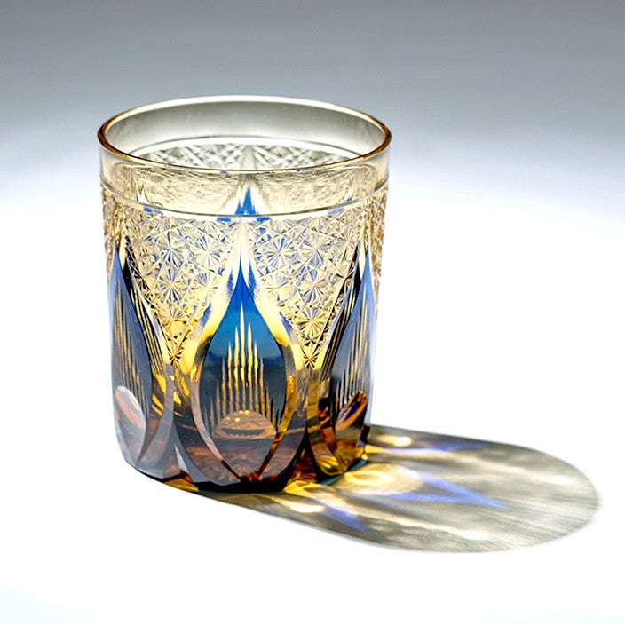 "江戸切子” Edokiriko Gorgeous Brilliance Rock Glass JP-010