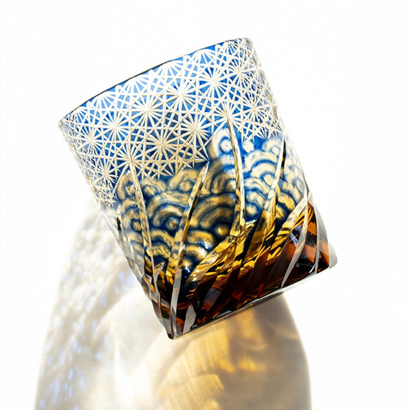 "江戸切子” Edokiriko Gorgeous Brilliance Rock Glass JP-016