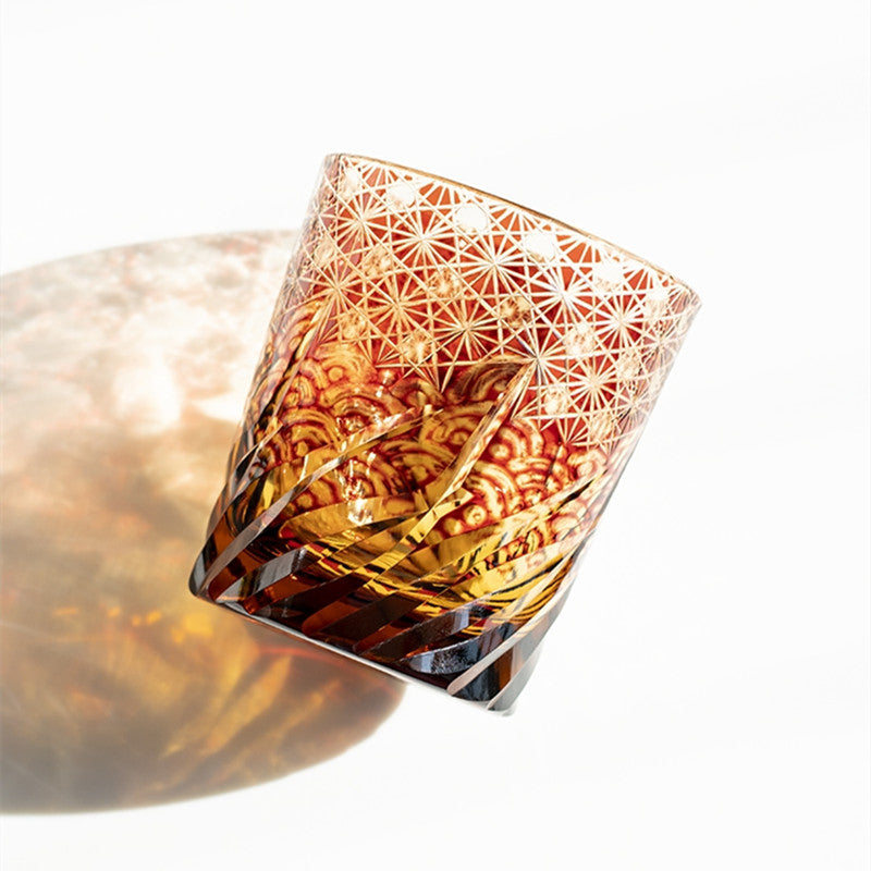 "江戸切子” Edokiriko Gorgeous Brilliance Rock Glass JP-016