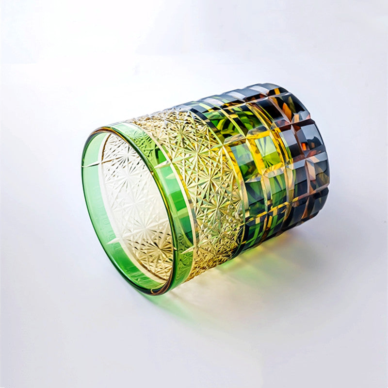"江戸切子” Edokiriko Gorgeous Brilliance Rock Glass JP-015