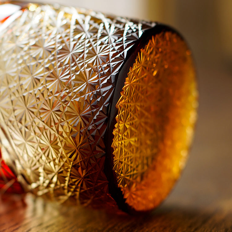 "江戸切子” Edokiriko Gorgeous Brilliance Rock Glass JP-017