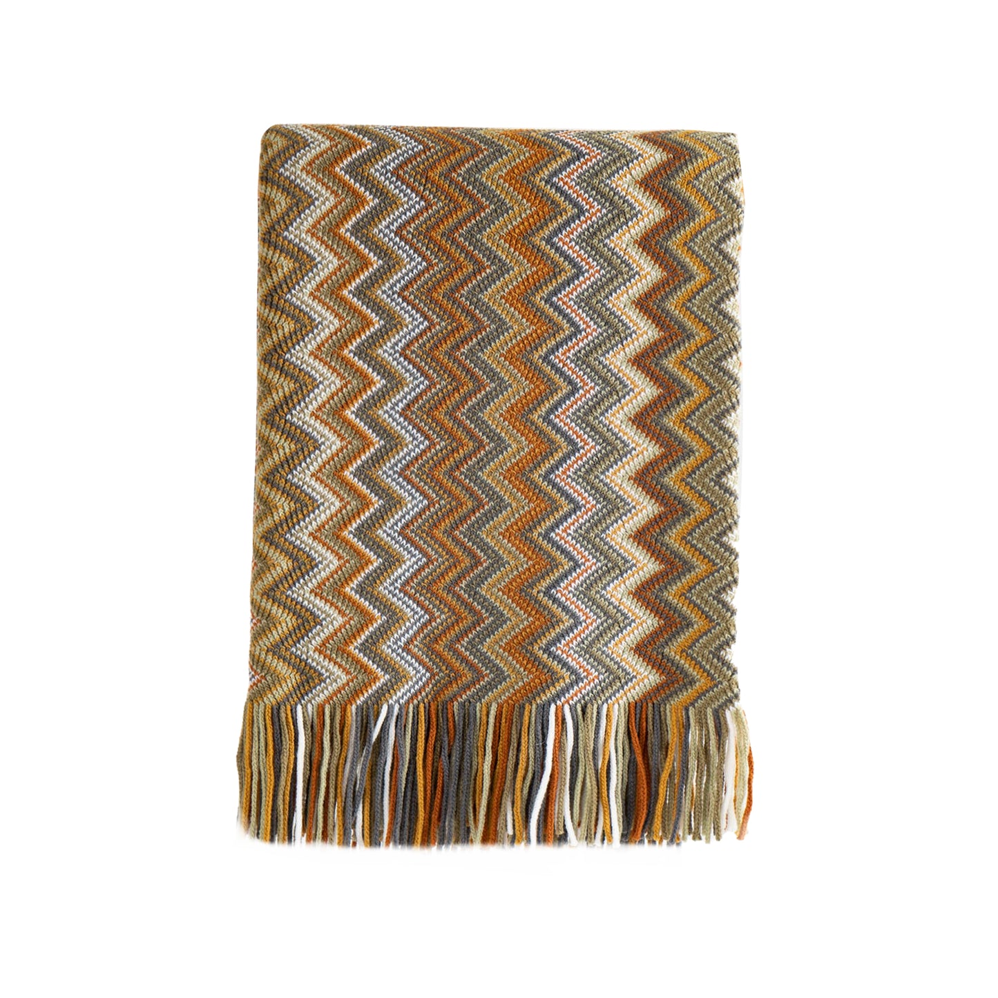 Bohemian Knit Throw Blanket with Fringe Super Soft Striped Blanket for Couch, Sofa, Bed, Chair 50" x 80" BTL15027 YELLOW/Blue