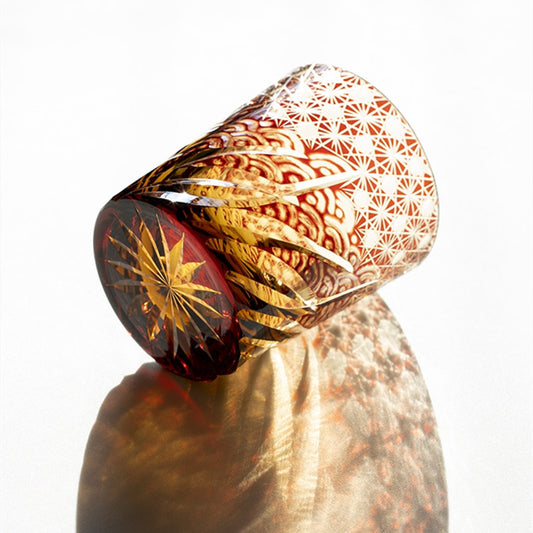 "江戸切子” Edokiriko Gorgeous Brilliance Rock Glass JP-016