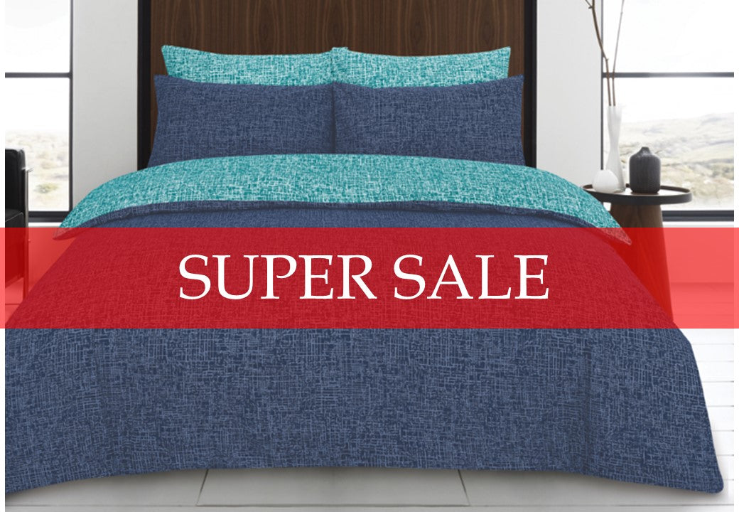 SUPER SALE ! Cross Hatch TEAL / BLACK  Quilt Cover set Queen size