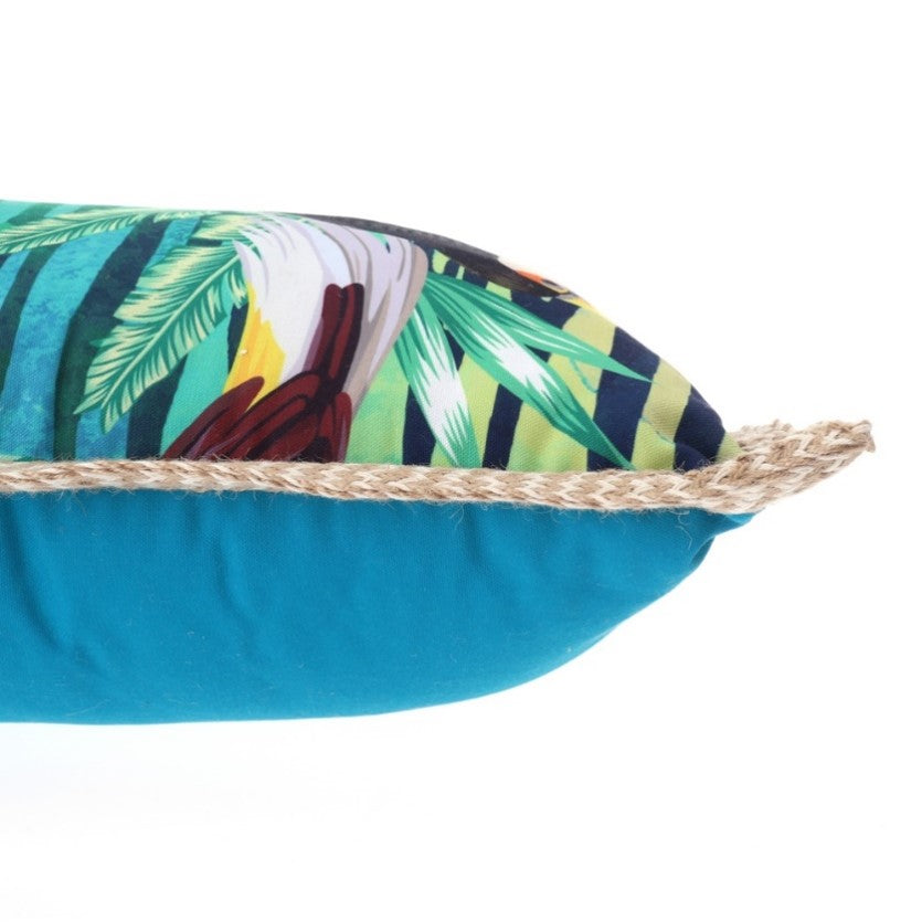 Cushion Covers Linen Toucan Watercolor Parrots Seamless Pattern White Pillowcases Square Soft Home Decor Pillow Cases Bedroom Sofa