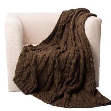 Soft Cozy Chic Trave Knitted Blankets for Bedroom Living Room for Sofa Chair 50"x60" cream/navy/khaki/pal blue/grey/brown/red