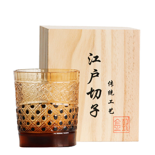 "江戸切子” Edokiriko Gorgeous Brilliance Rock Glass JP-036