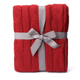 Soft Cozy Chic Trave Knitted Blankets for Bedroom Living Room for Sofa Chair 50"x60" cream/navy/khaki/pal blue/grey/brown/red