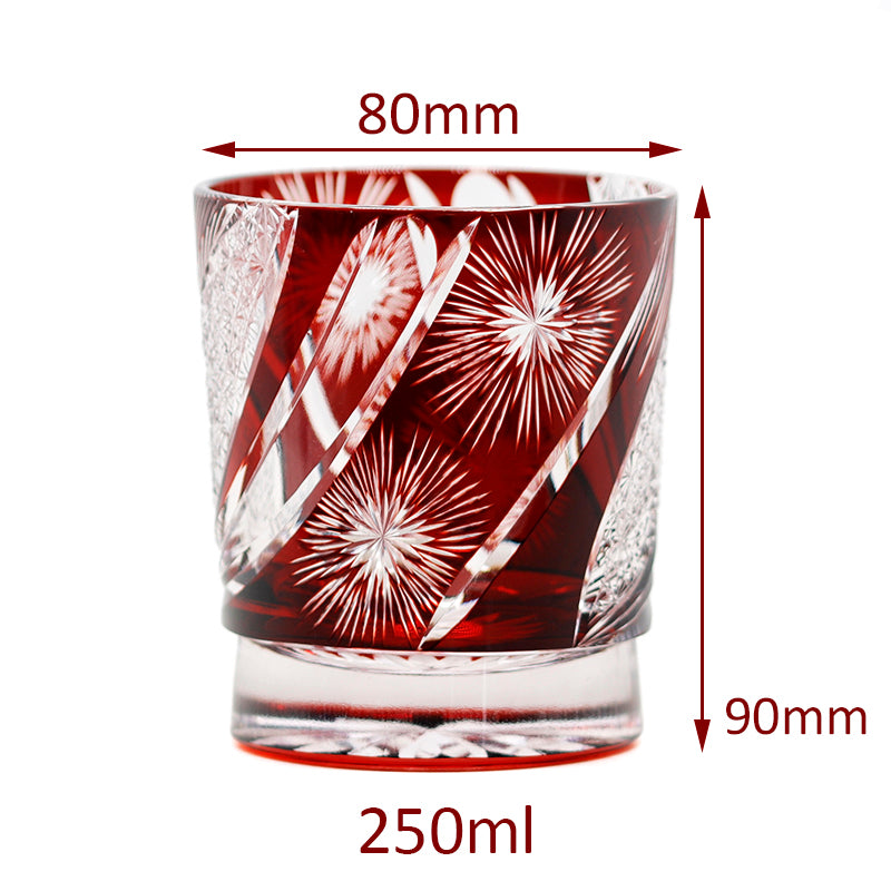 "江戸切子” Edokiriko Gorgeous Brilliance Rock Glass JP-007