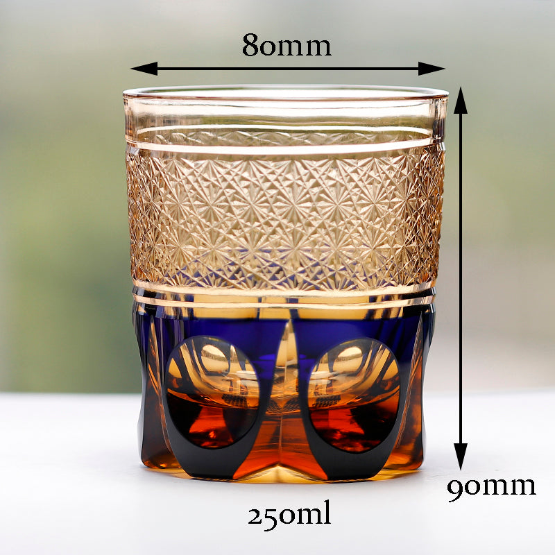 "江戸切子” Edokiriko Gorgeous Brilliance Rock Glass JP-035