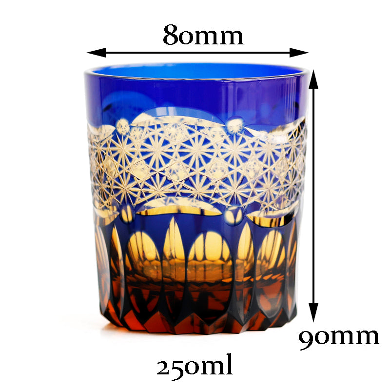 "江戸切子” Edokiriko Gorgeous Brilliance Rock Glass JP-032