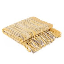 Decorative Throw Blanket for Couch Throws Sofa Cover Soft Bedding Blanket Throw with Fringe, BTL15031-Yellow