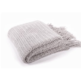 Wheat Knit Tassel Throw Blanket for Couch Sofa Bed Home Décor Soft Warm Lightweight Blanket 51” x 59” (Bluish Grey) BTL18133 bluish grey/light grey