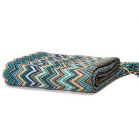 Bohemian Knit Throw Blanket with Fringe Super Soft Striped Blanket for Couch, Sofa, Bed, Chair 50" x 80" BTL15027 YELLOW/Blue