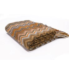 Bohemian Knit Throw Blanket with Fringe Super Soft Striped Blanket for Couch, Sofa, Bed, Chair 50" x 80" BTL15027 YELLOW/Blue