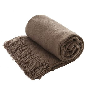 Solid Blanket Cross Woven Couch Throw Knitted with Lightweight for Bed Or Sofa Decorative BTL18131