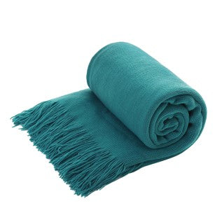 Solid Blanket Cross Woven Couch Throw Knitted with Lightweight for Bed Or Sofa Decorative BTL18131