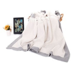 Sherpa Fluffy Throw Blanket for Couch, Sofa | Soft, Cozy, Lightweight Microfiber, 50 x 60 Inches BTL18142-Grey&white