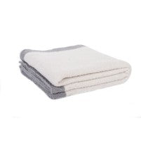 Sherpa Fluffy Throw Blanket for Couch, Sofa | Soft, Cozy, Lightweight Microfiber, 50 x 60 Inches BTL18142-Grey&white