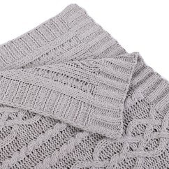 Throw Blanket for Couch, Knitted Chenille Throw Blanket for Sofa, Warm Decorative Blanket, 50"x60" BTL15033-Camel/cream