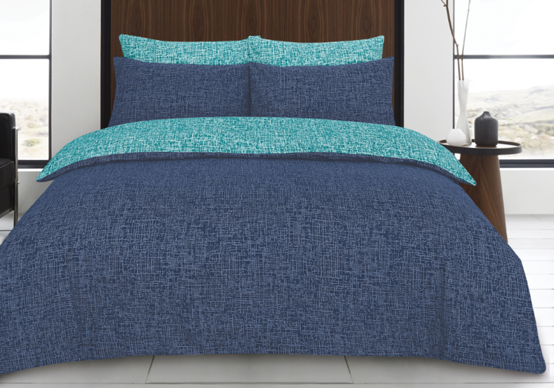SUPER SALE ! Cross Hatch TEAL / BLACK Quilt Cover set Queen size