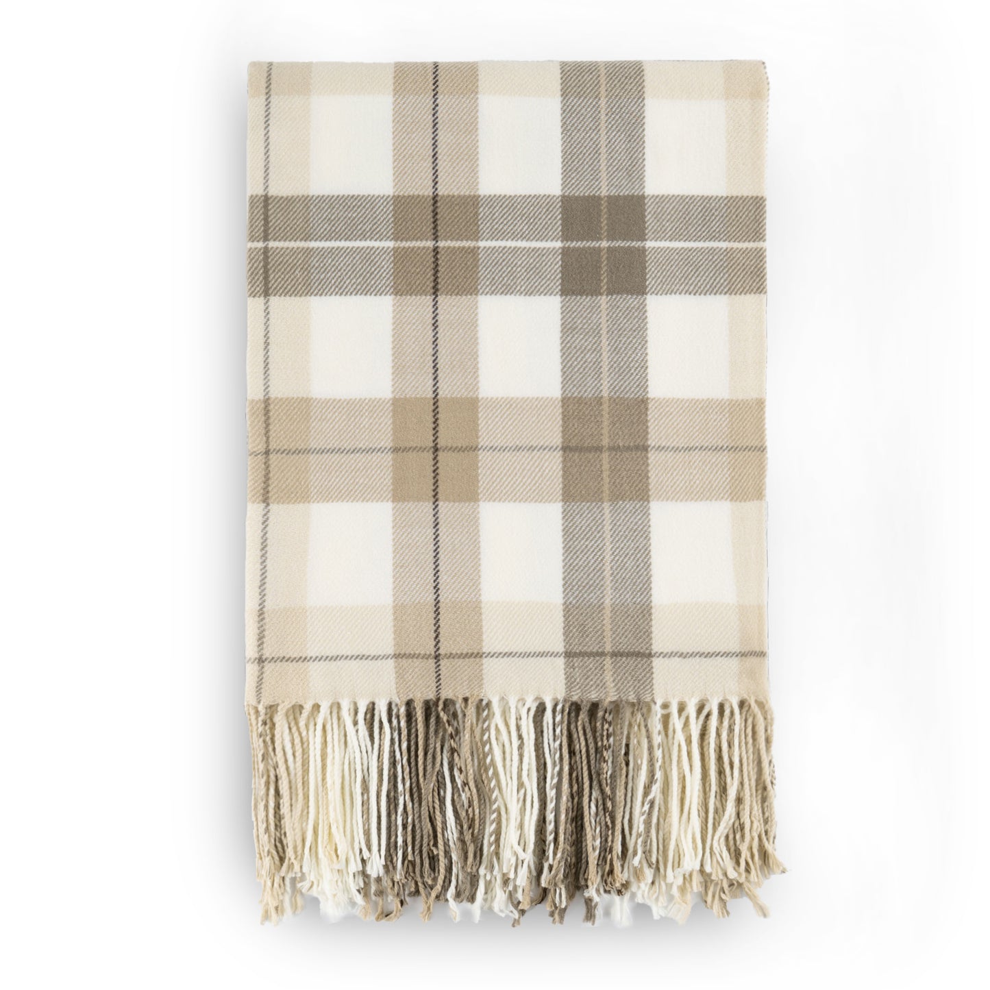 Buffalo Plaid for Couch Soft Woven Blanket with Decorative Fringe Throw Blanket for Bed, Sofa Office BTL17113- Grey&White