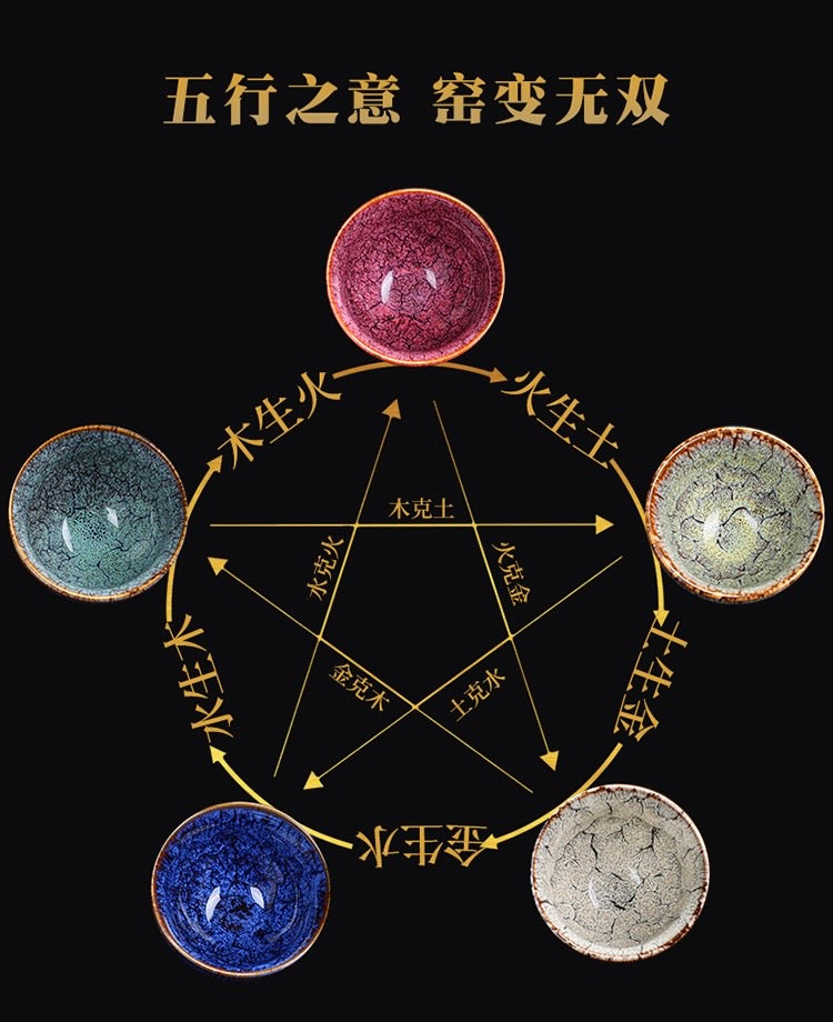 Chinese Tea Cup About "Five-Element go" Ceramic Clay