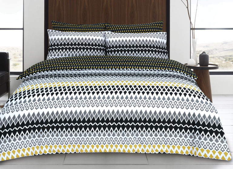 SUPER SALE ! Gene Digital TEAL / BLACK Nationalistic style Quilt Cover set Queen size