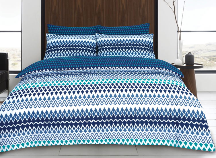 SUPER SALE ! Gene Digital TEAL / BLACK Nationalistic style Quilt Cover set Queen size