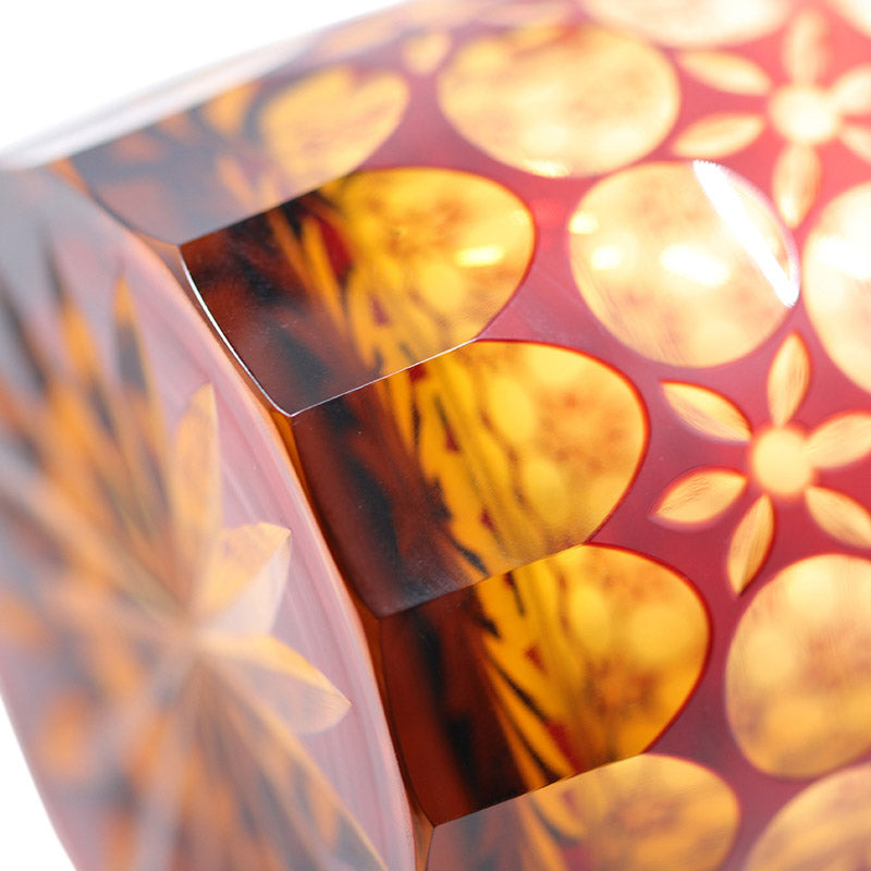 "江戸切子” Edokiriko Gorgeous Brilliance Rock Glass JP-009