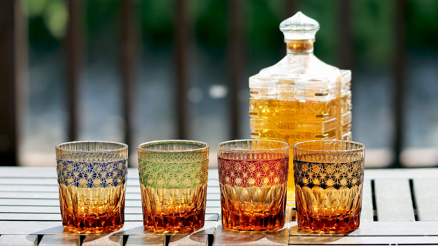 "江戸切子” Edokiriko Gorgeous Brilliance Rock Glass JP-024