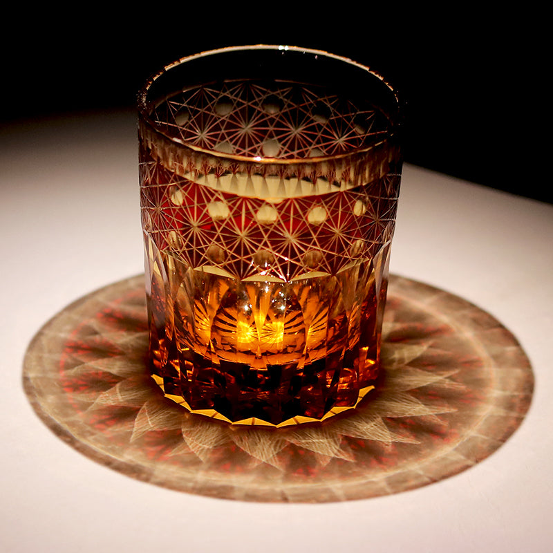 "江戸切子” Edokiriko Gorgeous Brilliance Rock Glass JP-024