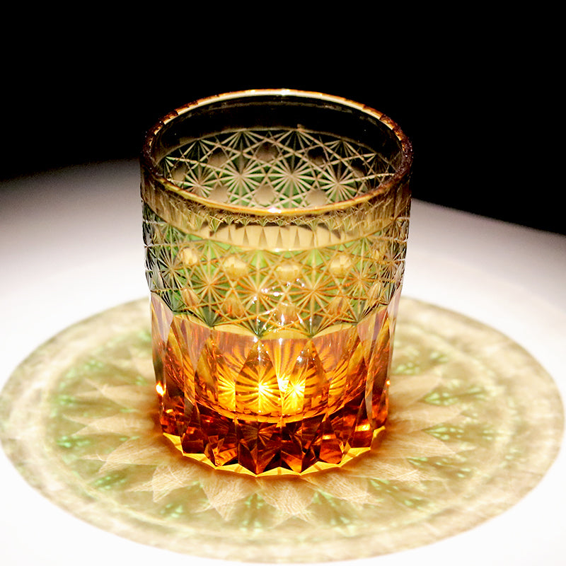 "江戸切子” Edokiriko Gorgeous Brilliance Rock Glass JP-024