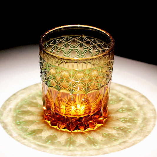 "江戸切子” Edokiriko Gorgeous Brilliance Rock Glass JP-024