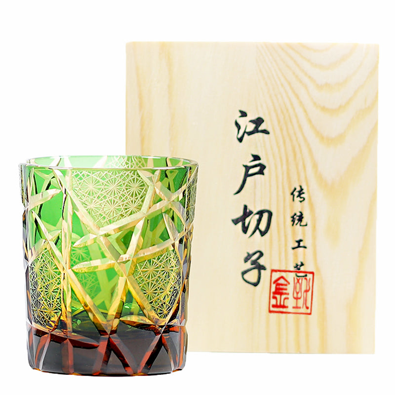"江戸切子” Edokiriko Gorgeous Brilliance Rock Glass JP-008