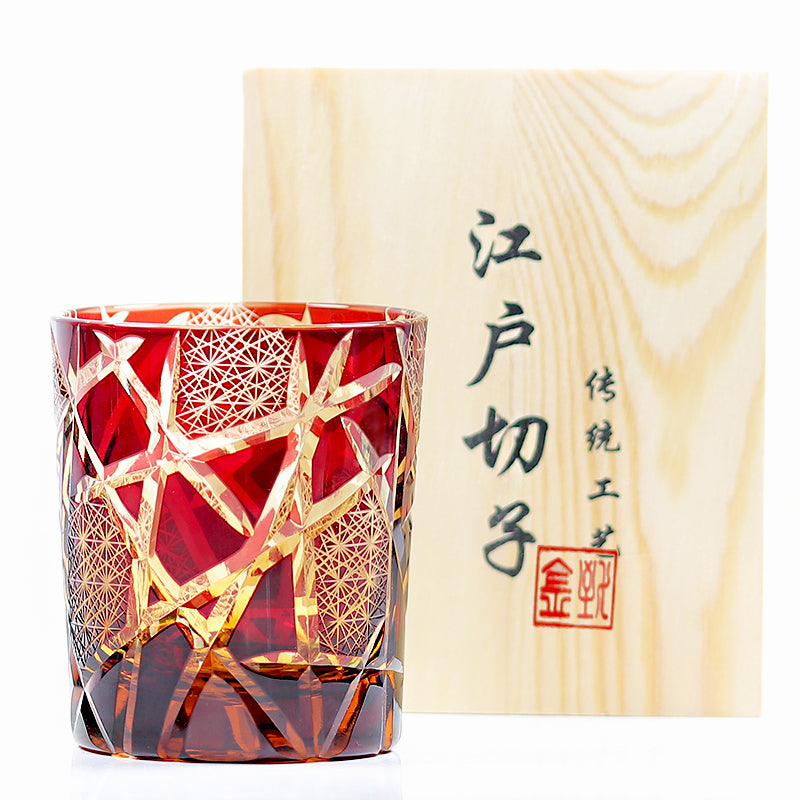 "江戸切子” Edokiriko Gorgeous Brilliance Rock Glass JP-008