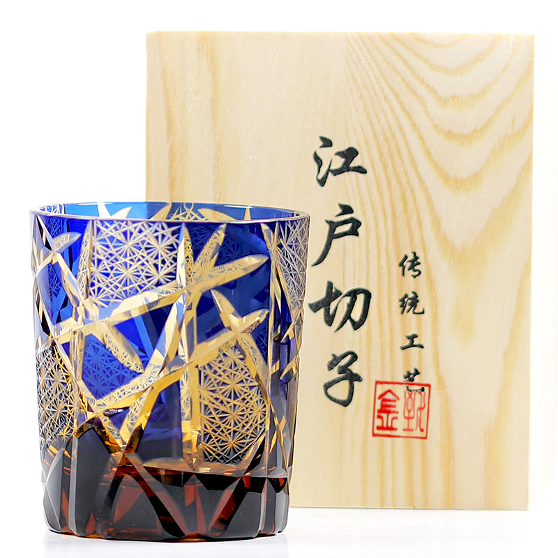 "江戸切子” Edokiriko Gorgeous Brilliance Rock Glass JP-008