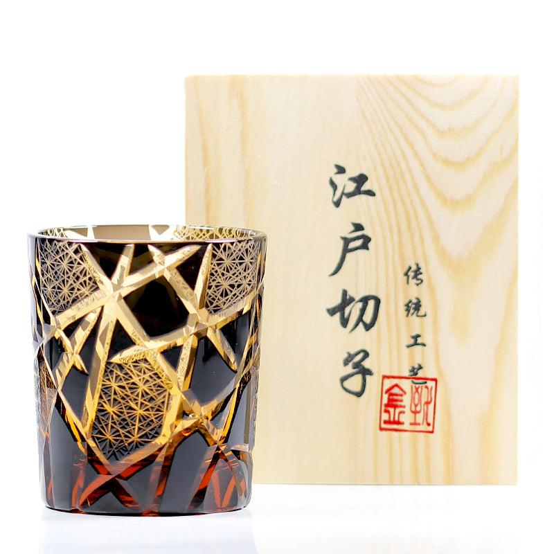 "江戸切子” Edokiriko Gorgeous Brilliance Rock Glass JP-008